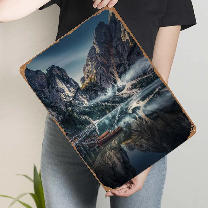 Декор для ванной комнаты пейзажи плакат винтажные металлические знаки украшения