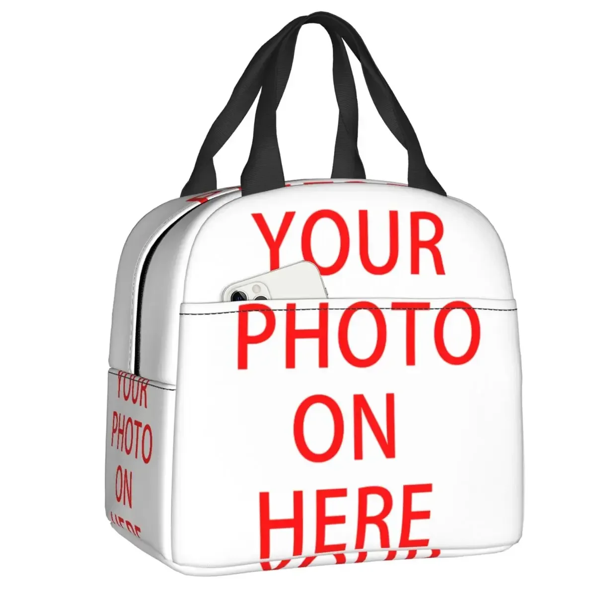 Изолированная сумка-тоут для обеда с логотипом сделай сам семейные домашние