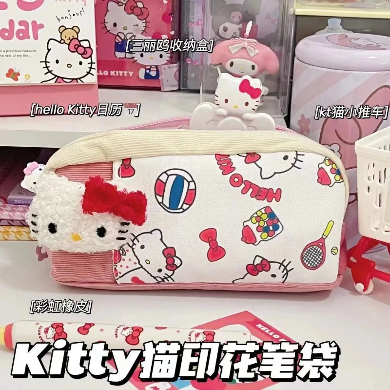 Sanrio фиолетовый пенал Куроми карандаш hello kitty студенческая сумка большой