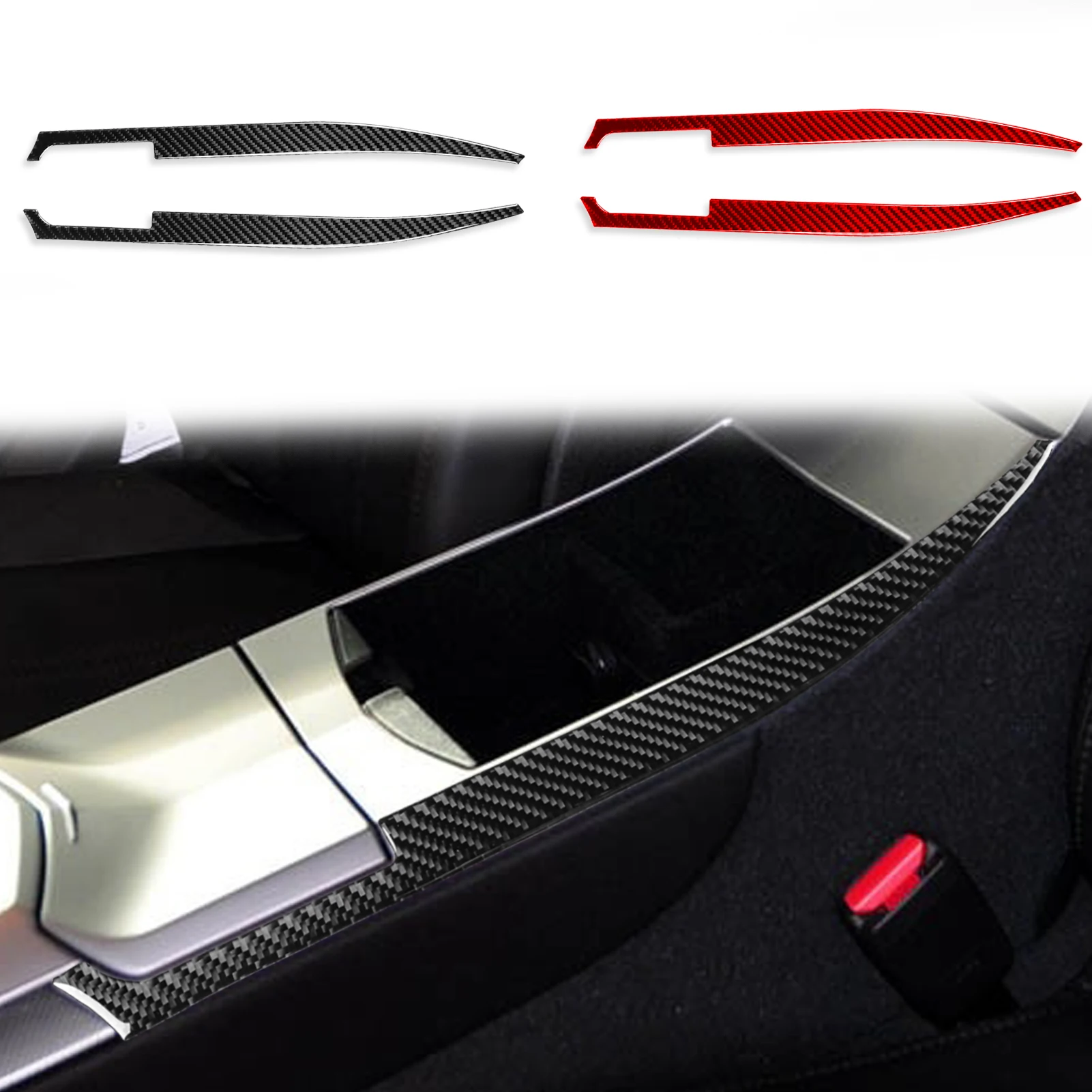 

2Pcs/set Car Armrest Storage Box Decoration Strips Stickers For Cadillac CTS 2008-2013 LHD RHD Interior Auto Styling Accessories