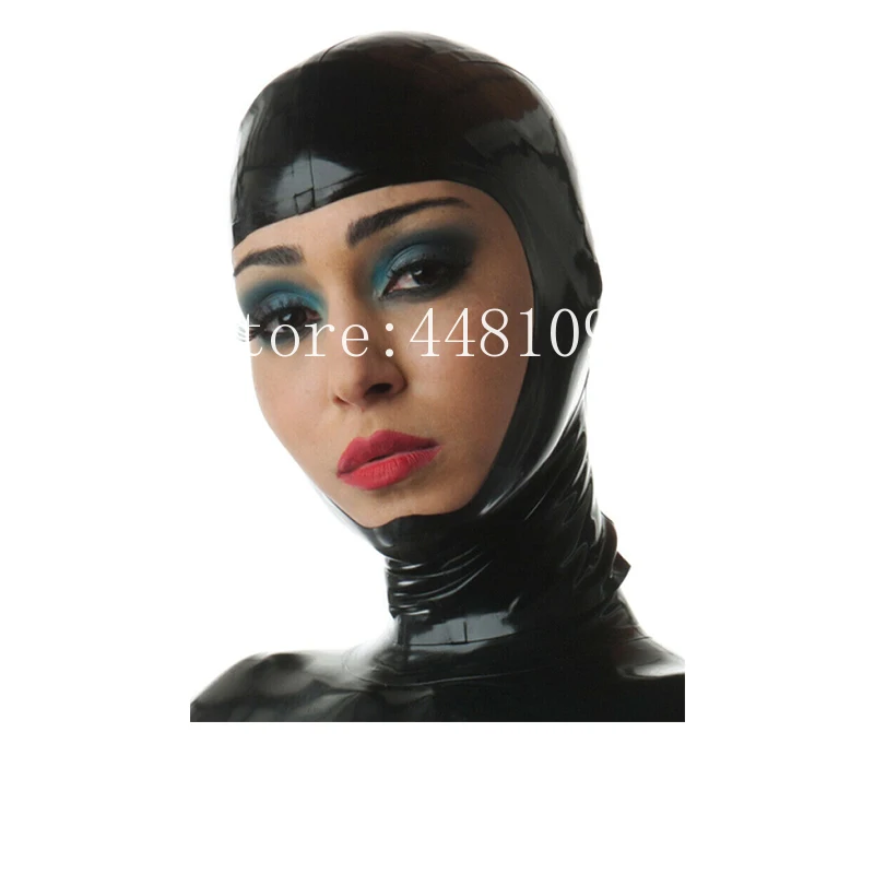 

Latex Catsuit Rubber Gummi Open Face Unique Queen Sexy Cool Rubber Hood Customize 0.4mm for Men Women