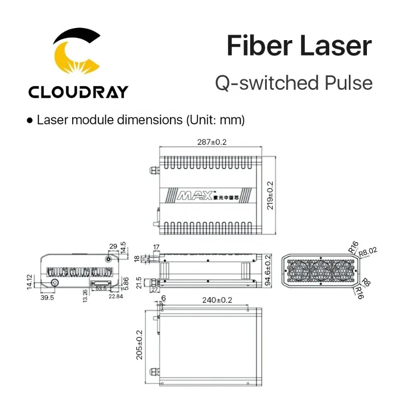 Оптоволоконный лазерный источник Cloudray AM43 Max 20 Вт 30 50 100 1064 нм