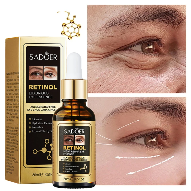 

Retinol Anti Wrinkle Eye Serum Anti-Aging Fade Fine Lines Crow's Feet Dark Under-Eye Circles Compact Brighten Whitening 30ml