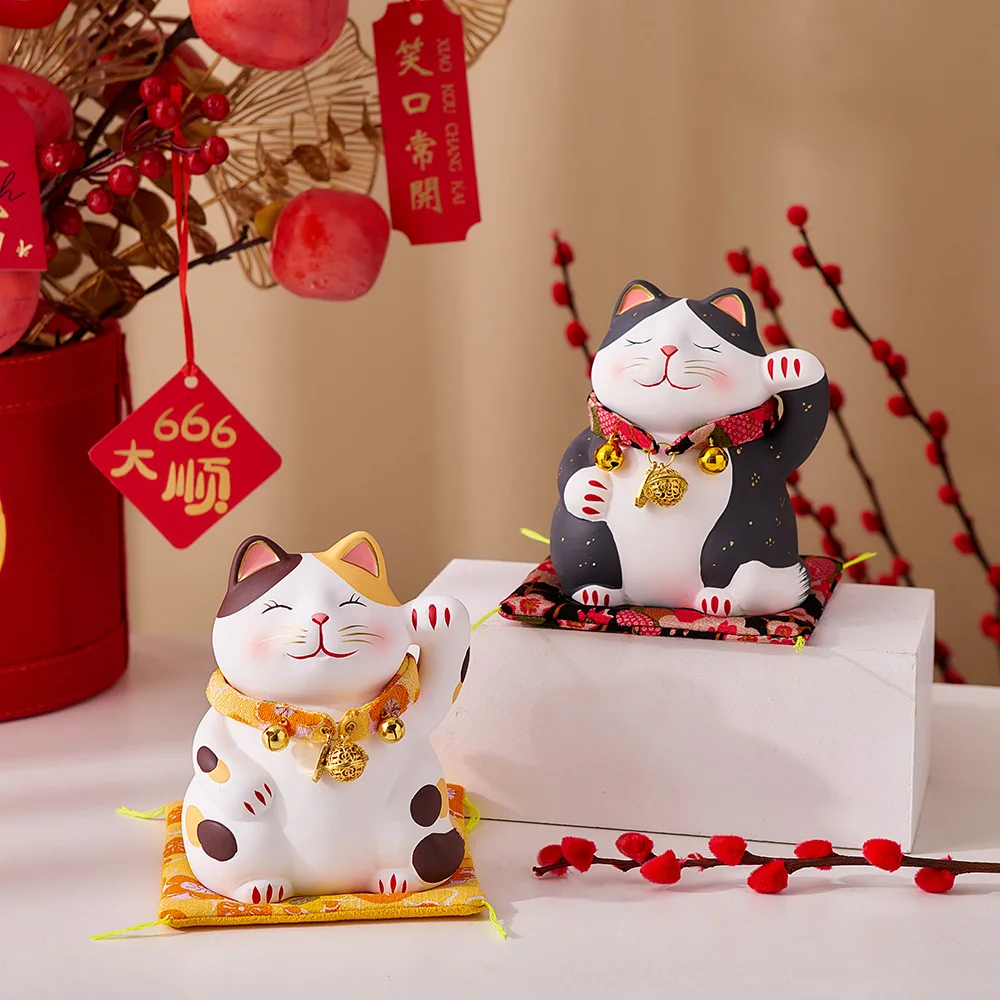 Китайский стиль Новогоднее украшение для дома прекрасный кот Beckoning керамические