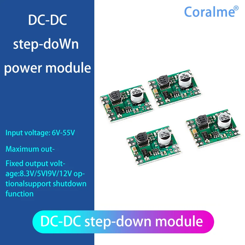DC-DC Step-Down Power Supply Module Fixed Output Voltage Regulator 6V-55V Input To 3.3V/5V/9V/12V Output 600mA Current