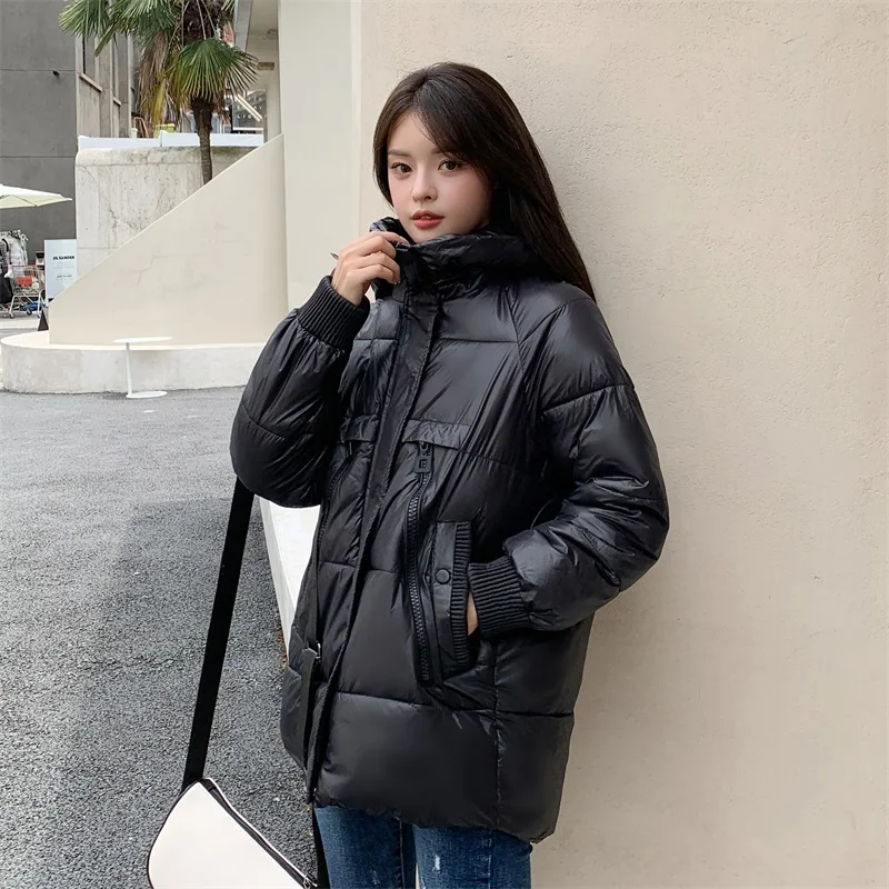 Winter Basic Warm Parkas for Women Korean Fashion Trends Hooded Coat Streetwear Teenage Girls Long Puffer Jackets Casual Clothes