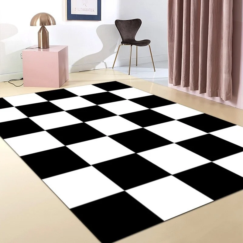

Chessboard carpet Nordic crown luxury carpet floor mat living room mat simple doormat bedroom bedside talk