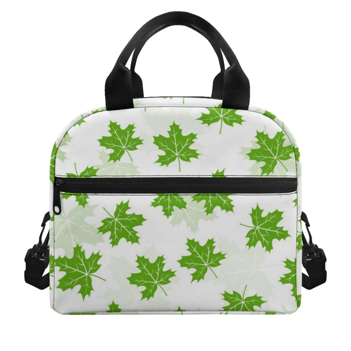 

Green Weed Leaf Design Women Thermal Lunchbox Practical Convenient Dirt Resistant Large Capacity Insulated Bag Lunch Box Picnic