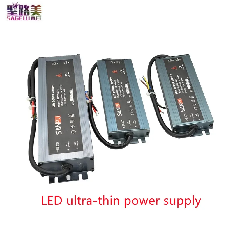 

LED ultra-thin power supply waterproof IP67 45W/60W/100W/120W/150W/200W/300W AC110V-220V to DC12V/ DC24V transformer led Driver