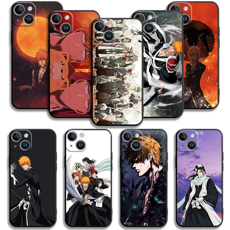 

Japan Anime BLEACH For iPhone 14 13 12 11 Pro X XR XS Max 8 Plus Mini Silicone Case