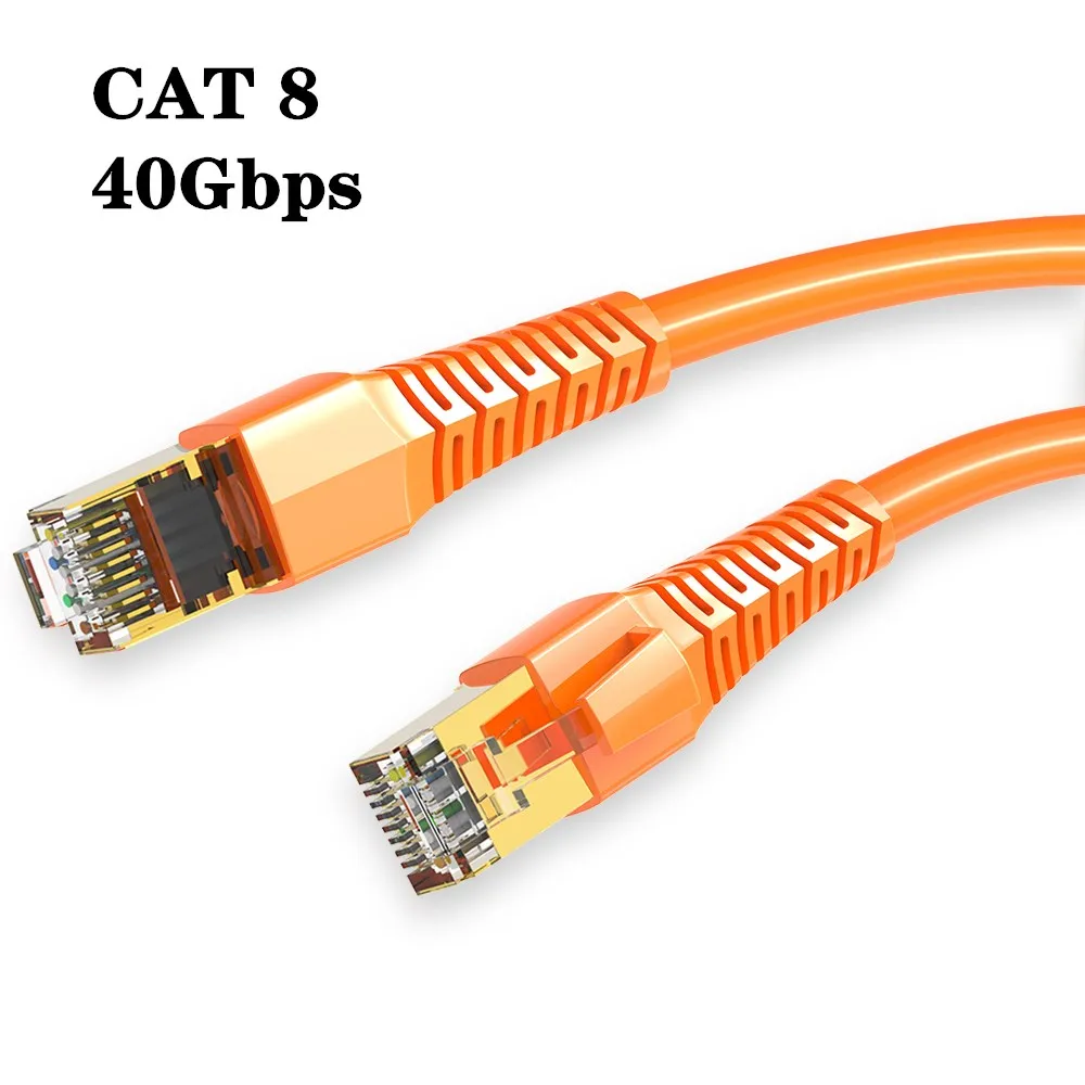 

6844 NO.2Ethernet Kabel Kat 8 Lan Rj 45 Netwerk Kabel 5M Hoge Snelheid 40Gbps 2000Mhz Sstp Kat 8 ethernet Kabel Voor Router