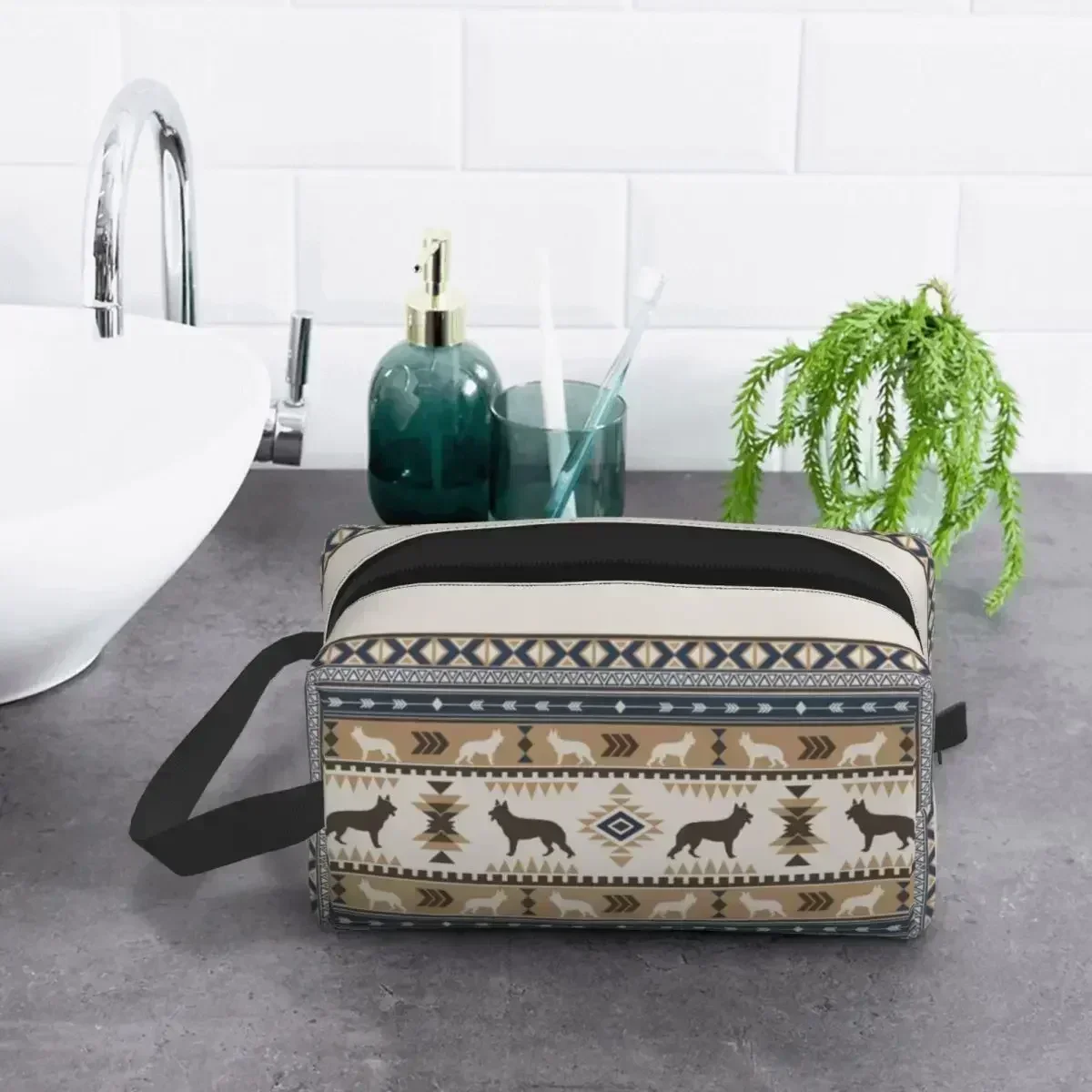 Дорожная сумка для туалетных принадлежностей в стиле бохо собак немецкая