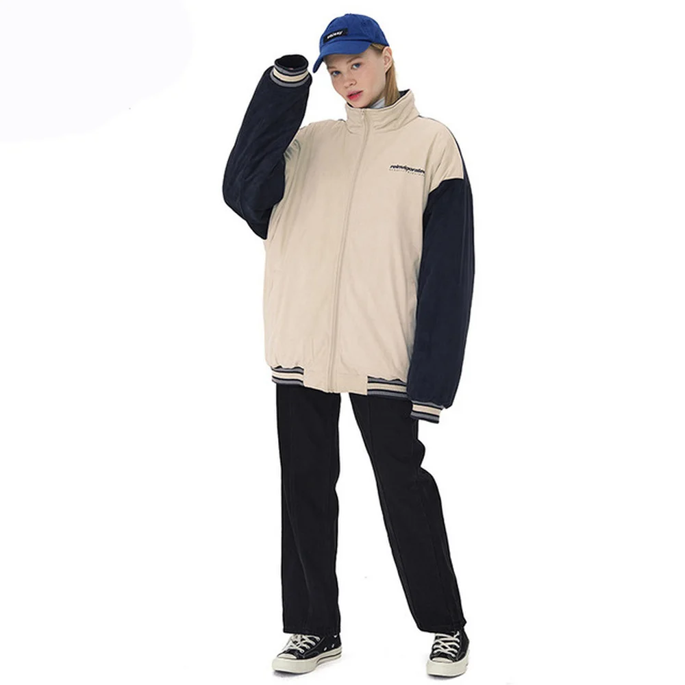 Covrlge Winter Warm Cotton Jacket Men's Causal Color Matching Retro Japanese Couples Jacket Trendy Tops Male Streetwear MWJ250