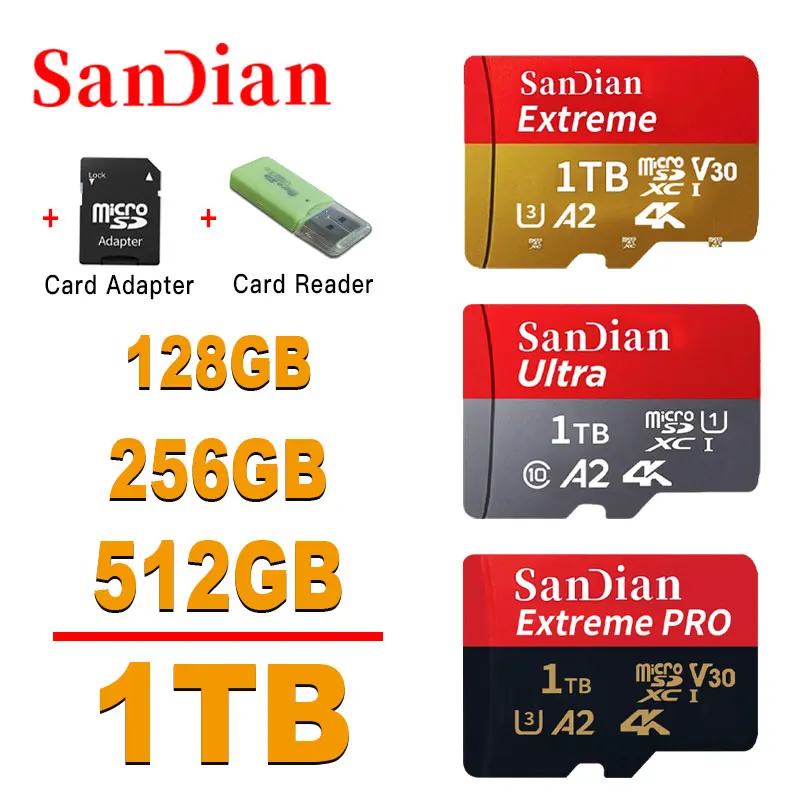 1TB Micro-SD Card 512GB Mini SD Card Class10 256GB Memory Ca