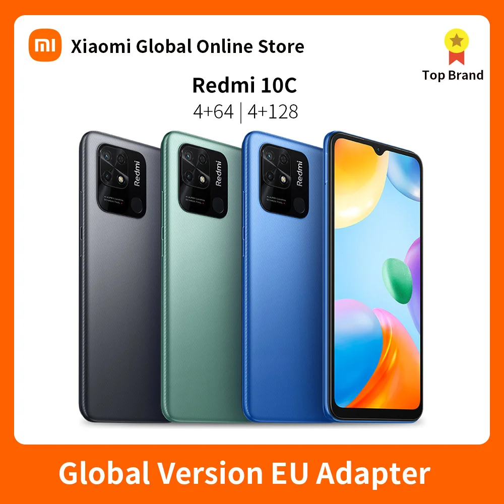 

Смартфон Xiaomi Redmi 10C, Snapdragon 680, 4 + 64/128 ГБ, 6,71 дюйма, камера 50 МП
