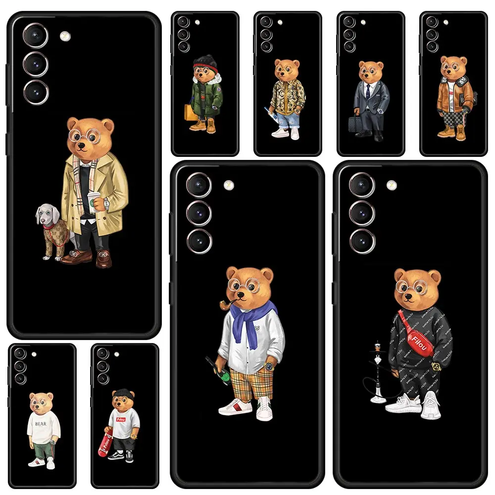 

Fashion Brand Bear Case For Samsung Galaxy S20 FE S21 S22 Ultra 5G S8 S9 S10 Plus S10e S7 Edge Silicone Soft Phone Funda Cover