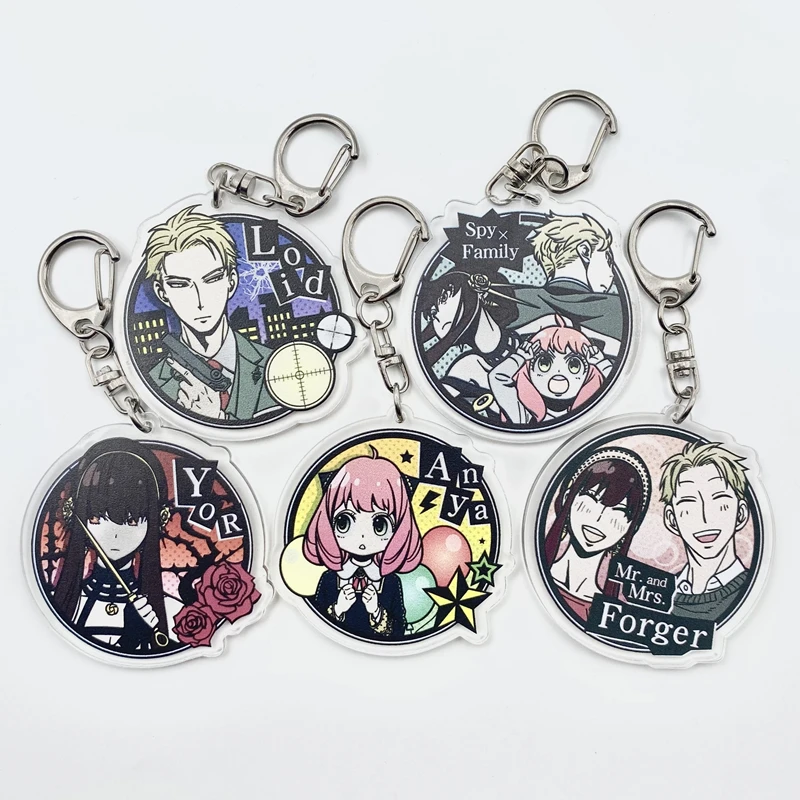 

Anime SPY×FAMILY Anya Forger Loid Forger Twilight Yor Forger Two-sided Acrylic Keychain Cosplay Pendant Keyring Key Chains Gift