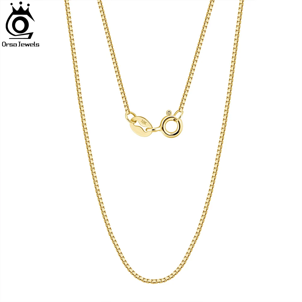 ORSA JEWELS Настоящее 10K ТВЕРДОЕ ЗОЛОТО 0 6 мм цепочка ожерелье AU417 желтое золото