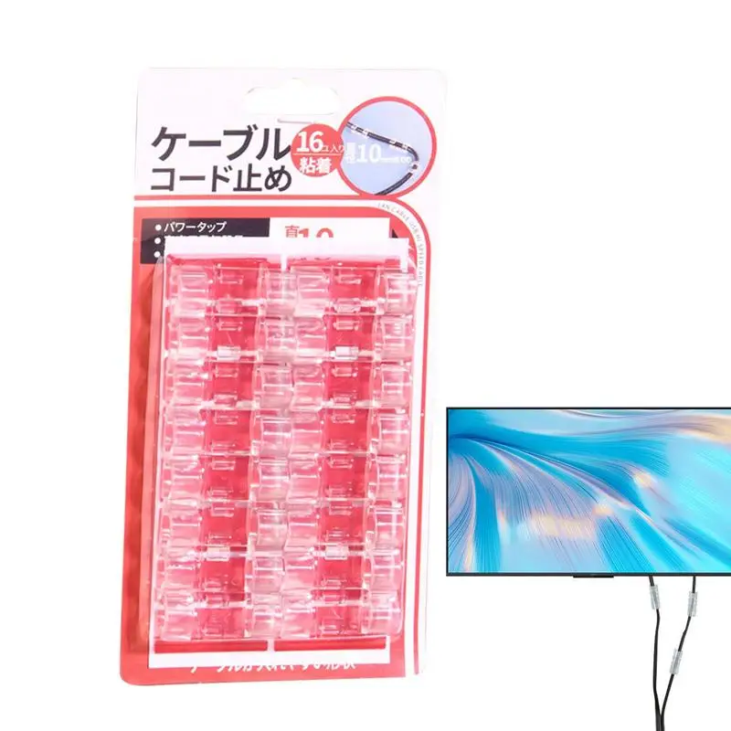 

Cable Organizer Clips Acrylic Sticky Cable Management Clips Cord Holder Multipurpose Lightweight Cable Manager For Home