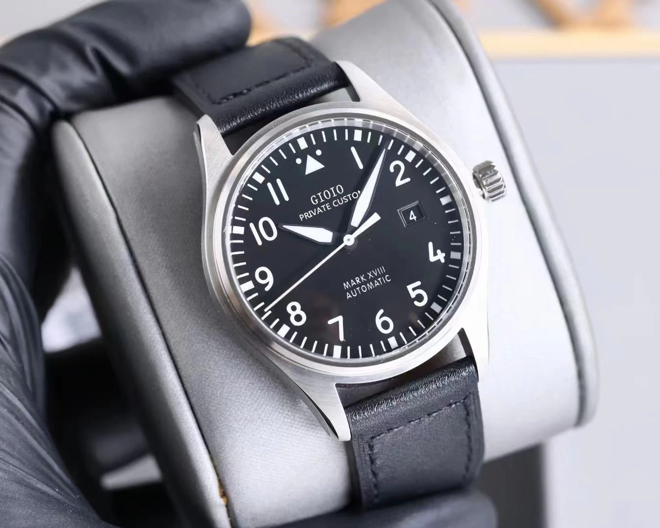 

Mens Automatic Mechanical Watch Brown Black Leather