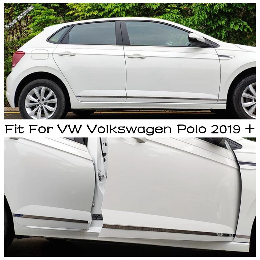 

Car Door Body Side Protector Strip Cover Trim 6PCS Fit For VW Volkswagen Polo 2019 - 2022 Stainless Steel Exterior Accessories