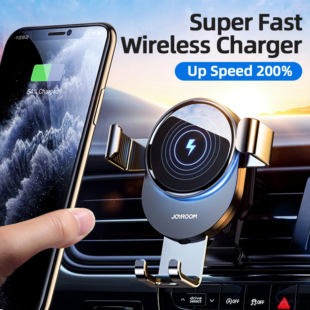 Soporte de teléfono Qi para coche, cargador inalámbrico de 15W, infrarrojo inteligente para salida de aire, cargador inalámbrico para iPhone y Xiaomi