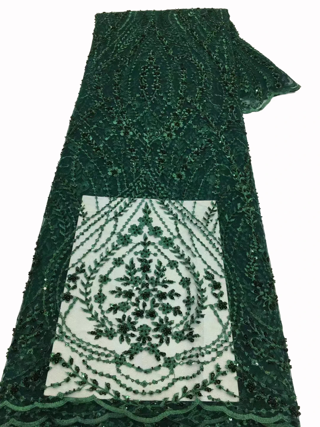 Высококачественная плоская вышитая ткань с бусинами и блестками винтажные