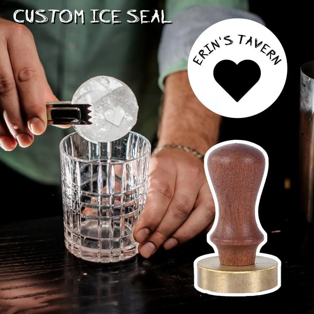

Bar Ice Stamp Brass Ice Plate Spherical Honeycomb Mold Cocktails Printing Whiskey Diy Carving Branding Icecube Stamping Too C6z2