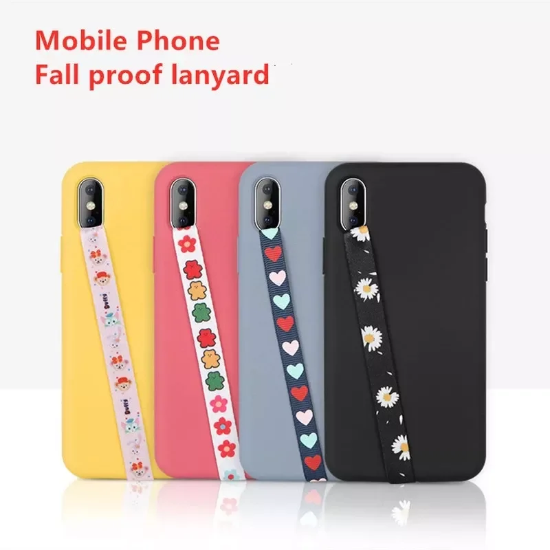 

Mobile Phone Elastic Bandage Wristband Finger Holder Phone Lanyard PU Leather Grip One Hand Anti Slip Cartoon Phone Holder Strap