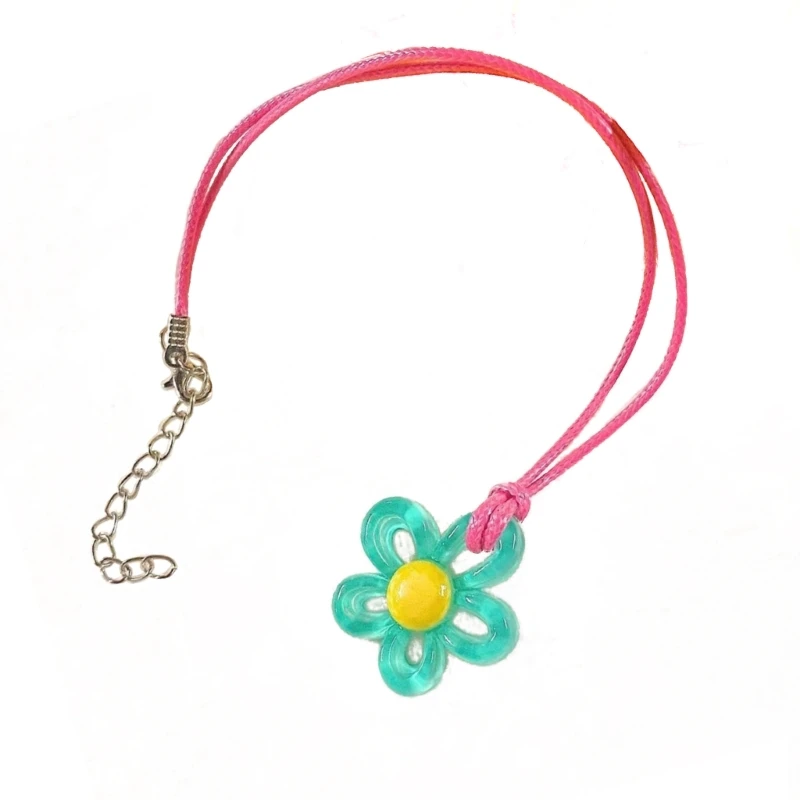 

Ожерелье из кожаной веревки с полыми цветами Женская цепочка для шеи в стиле хип-хоп