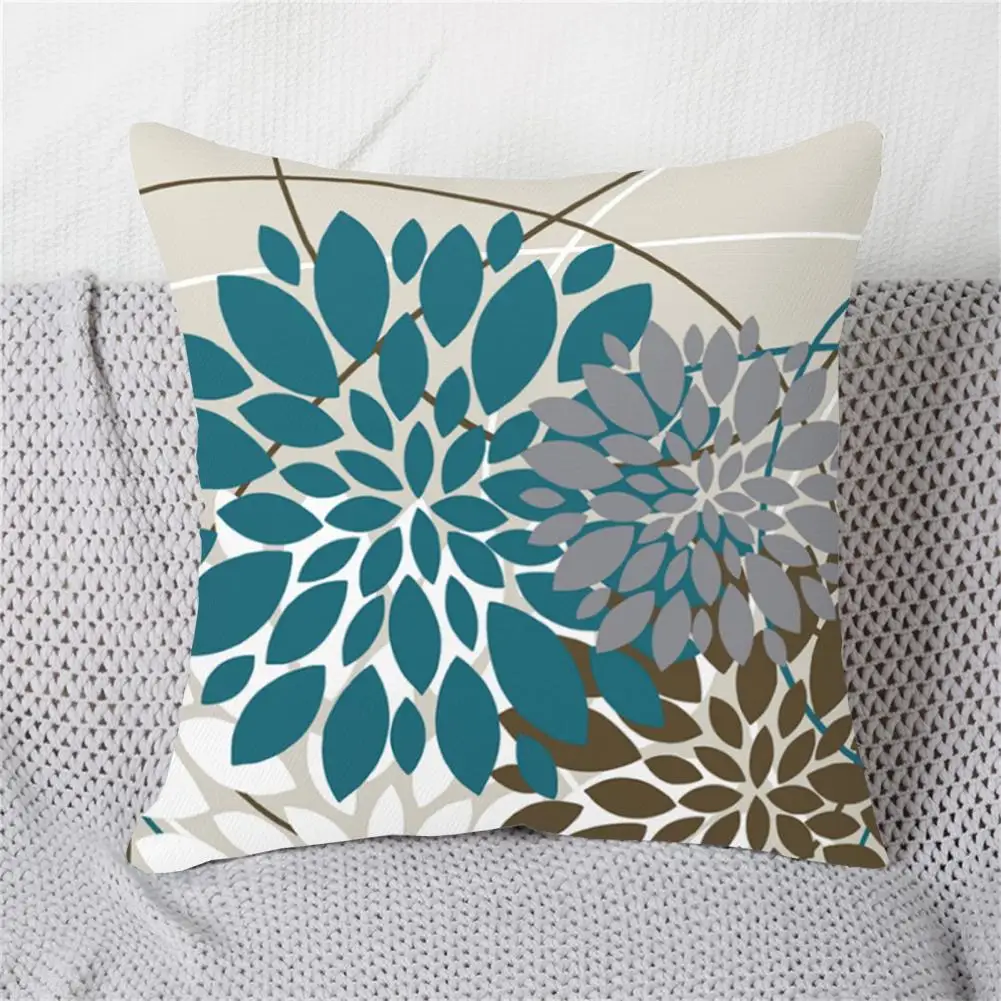 

Квадратная наволочка, Мягкая прочная наволочка, Мягкая Наволочка с геометрическим цветочным узором, набор для украшения дома, моющаяся наволочка для офиса