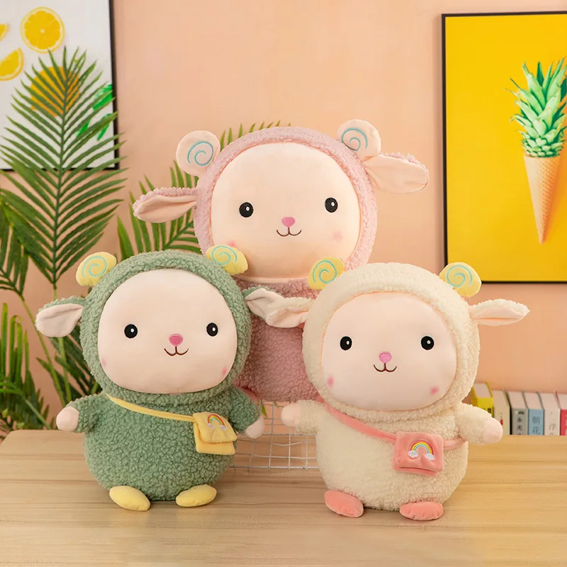 

22/35cm Sheep Plush Dolls Baby Cute Animal Cotton Stuffed Doll Home Soft Toys Sleeping Mate Stuffed Toys Gift Kawaii Bow