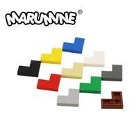 marumine 100pcs 1x2x2 flat tile corner moc brick 14719 compatible assembling model kit small construction building blocks parts