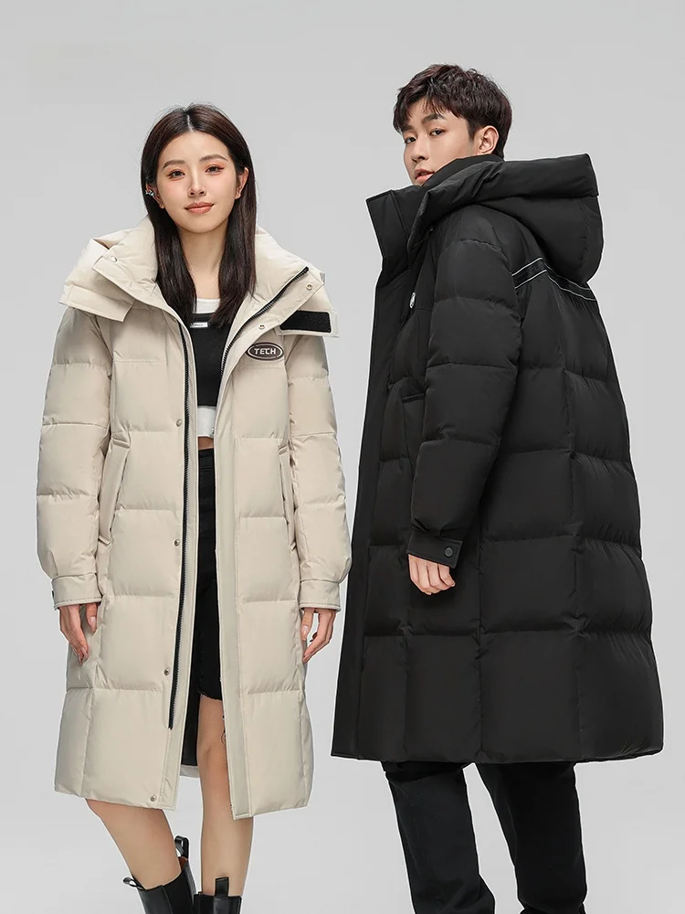 Duck COUPLE'S Down jacket 2024 Winter New Long Versitile Fashion Casual down Warm Outerwear Y