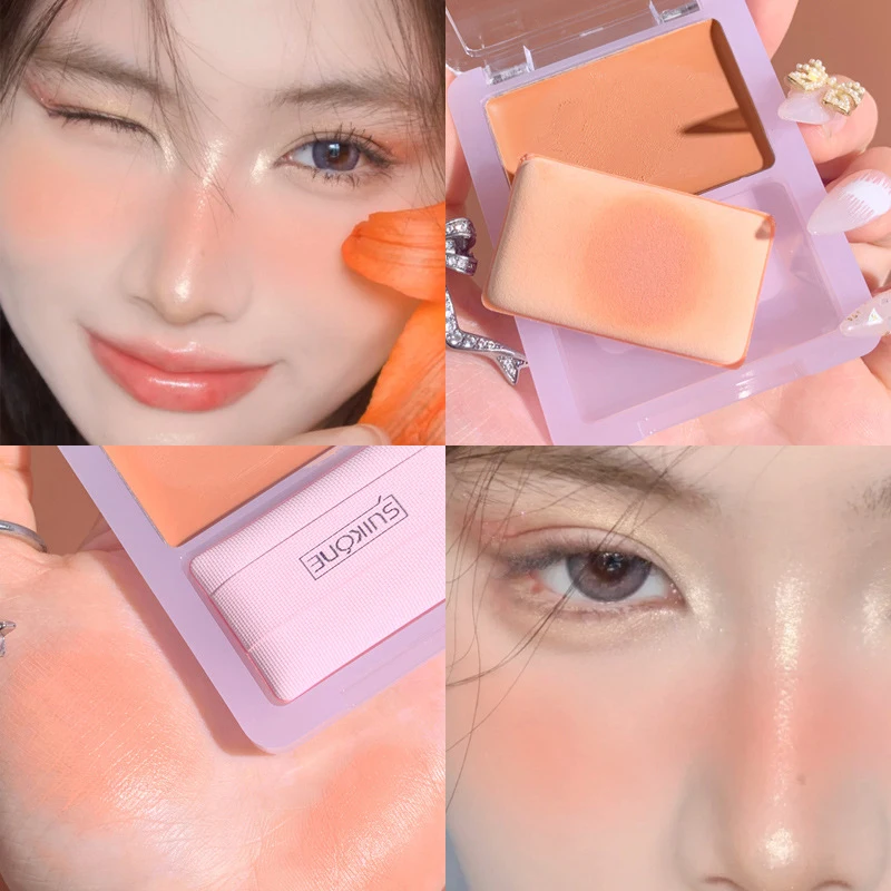 

Monochrome Blush Peach Cream Makeup Blush Palette Face Mineral Pigment Purple Cheek Blusher Powder Korean Rouge Cheek Tint