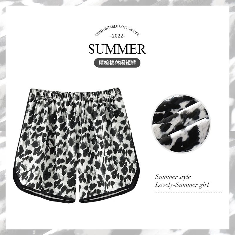 New Printed Cotton Loose Ladies Pajama Pants Pyjama Women Sleep Bottoms Lounge Wear Sleep Pants Summer Female Plus Size Shorts