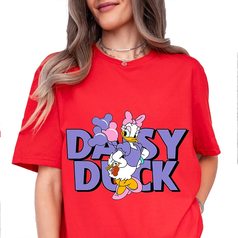 Женская футболка с принтом Disney Daisy Duck из чистого хлопка повседневный топ