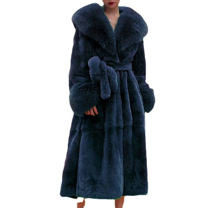 Women's Parker Winter Fur Warm Large Size Solid Color Fur & Faux Fur Women New Casual Long Sleeve Temperament Women Fur coat Y72