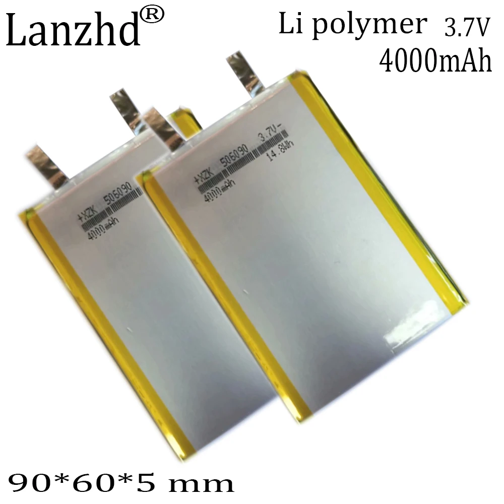 

1-12pcs 3.7V 506090 800mAh Lithium Polymer Li-Po Rechargeable Battery For bluetooth speaker MP5 GPS DVD PDA PDA LED Light Li-ion