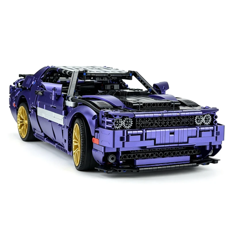 Фото Конструктор MOC 93560 152910: Модель спортивного автомобиля Challenger Demon Hellcat в масштабе 1:8, гоночный аксессуар, игрушка из строительных блоков, подарок на Рождество №3