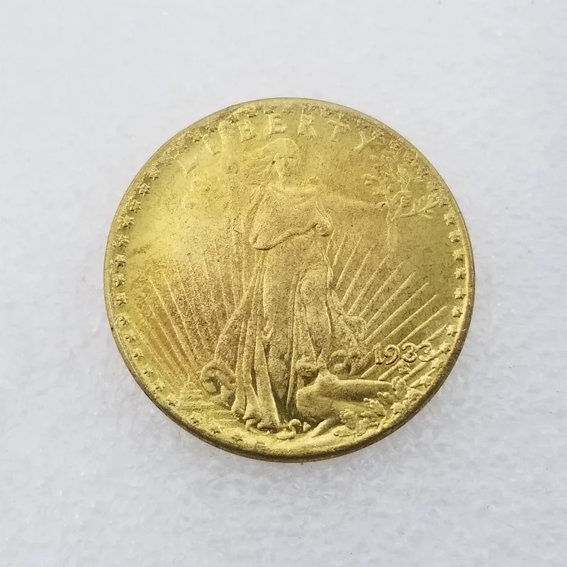 

American 1933 20 Dollars Brass Gold-plated Commemorative Collectible Coin Gift Lucky Challenge Coin