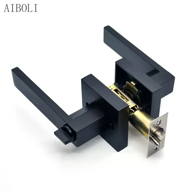 

Door Handle Door Handle Lock Square Channel Privacy Mask Interior Bedroom Room Bathroom Three-Bar Spherical Lock