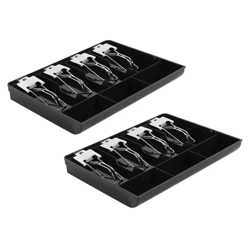 

2 жестких чехла с зажимом для кассового аппарата, новый классификатор кассы для магазина, ящик для монет, ящик для наличных, лоток для наличн...