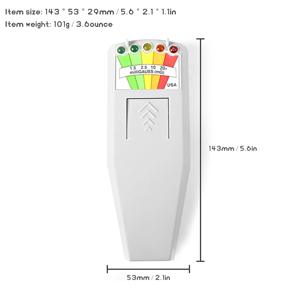 K2 Electromagnetic Field EMF Gauss Meter Radiation Detector Portable Magnetic Monitor 5 LED |
