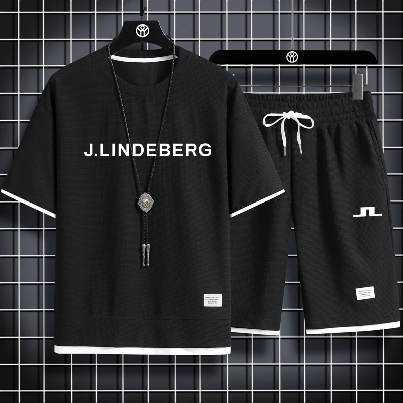 Golf Set Fashion, Driving Short T-shirt+Sports Shorts Comfortable Men's Running Set