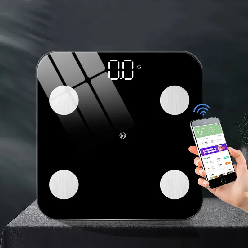 

Bluetooth Floor Body Scale Bathroom Scales BMI Fat Scales LED Digital Smart Weight Scale Balance Body Composition Analyzer Scale