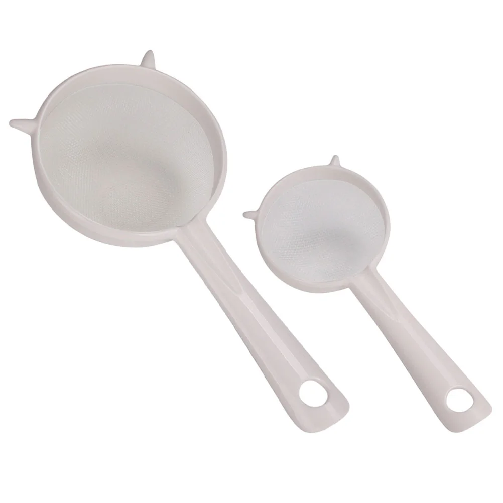 

2 Pcs Soy Milk Filter Fine Mesh Strainer Baby Strainers Kitchen Tool Plastic Sieve Yogurt Spoon