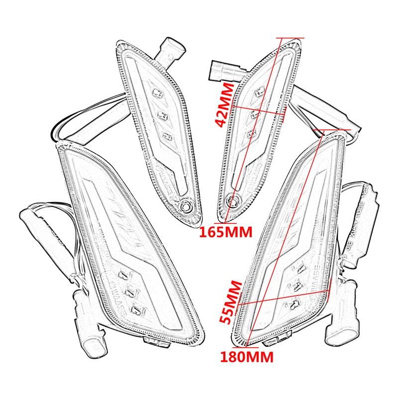 Мотоциклетные передние и задние поворотные сигналы E-Mark дневные ходовые огни