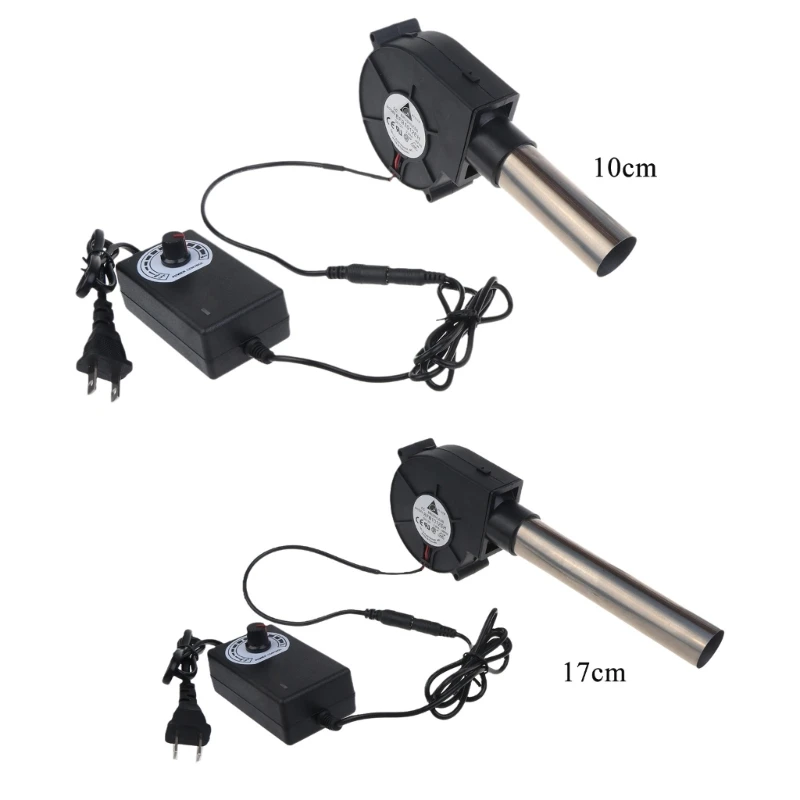 

US Plug BBQ Fan Air Blower 12V Adjustable Speed Starter Cooking Blower 110V 220V Fan Controller Picnic Barbecue Fan