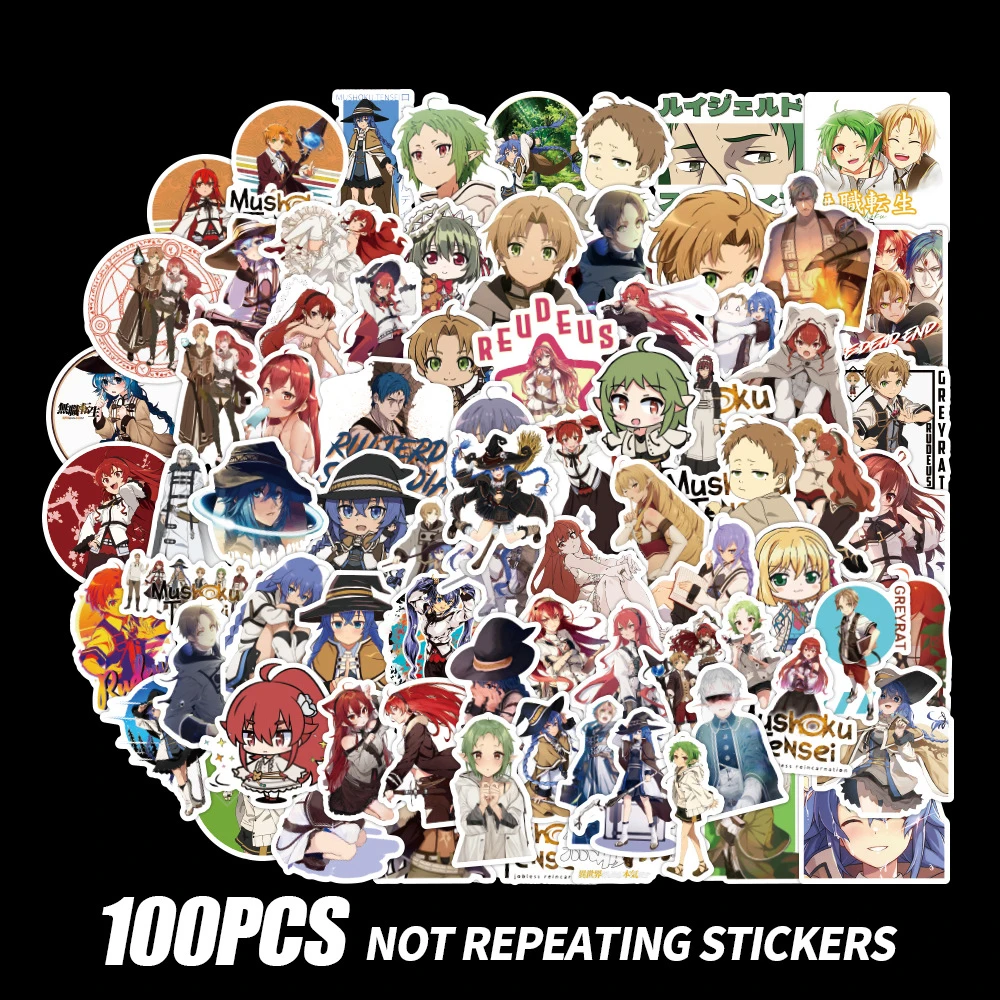 

30/50/100PCS Animation Jobless Reincarnation Personality Graffiti Waterproof Stationery Stickers Suitcase Helmet PVC Decals Toys
